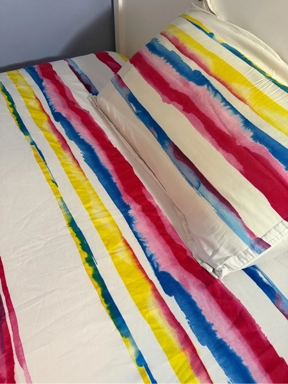 Nicole Miller Multicolor Watercolor Stripe Duvet Cover
